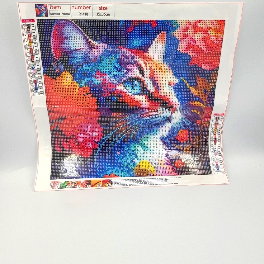 2/$20 BN Diamond Art Cat In Deep Thought Painting 35 x 35 cm